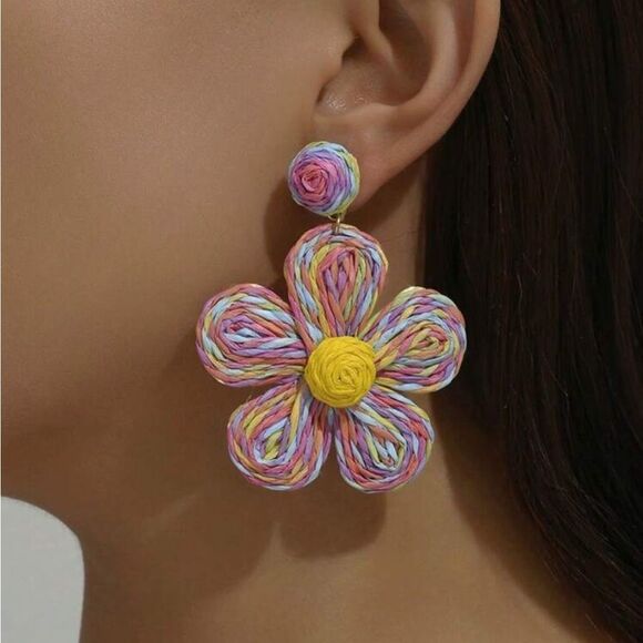 Multicolor Flower Earring N946 - Picture 1 of 3